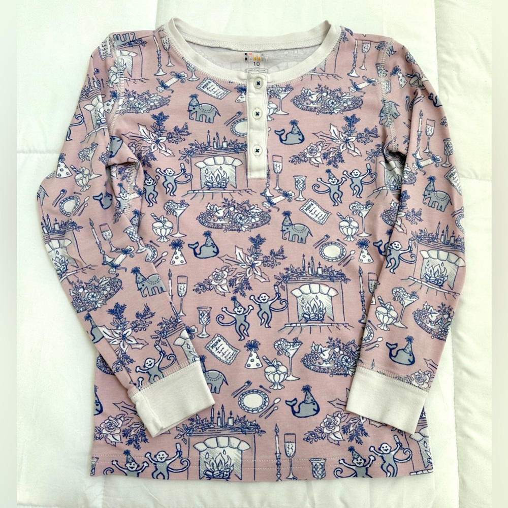 Roller Rabbit Pink Party Toile Pajama Set size 10 kids - Picture 2 of 5